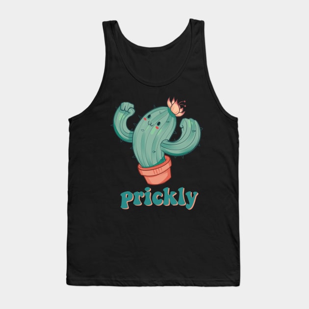 Prickly Buff Cactus Tank Top by Claire Lin